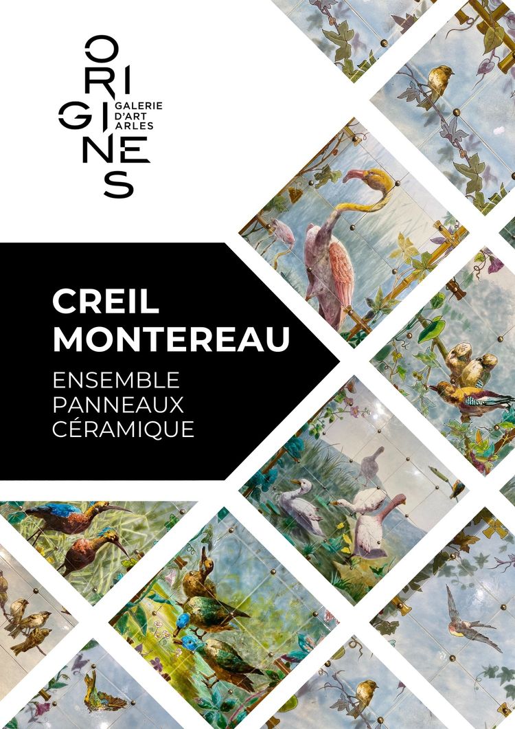 Creil Montereau, set di 8 pannelli in ceramica