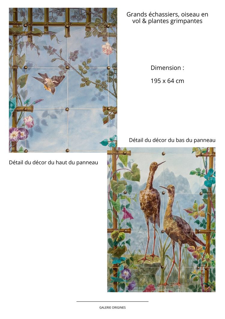Creil Montereau, set di 8 pannelli in ceramica