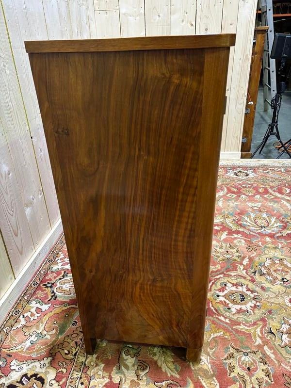 Small showcase art deco in walnut and plating