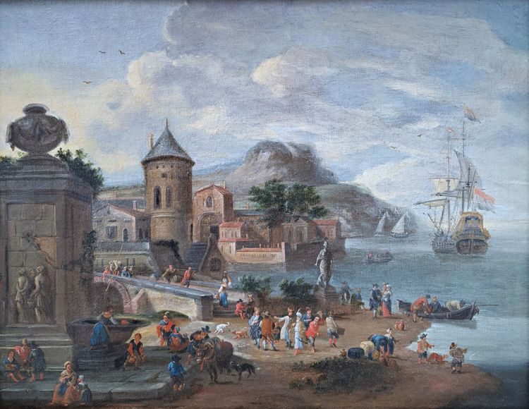 Pieter Bout (1658-1719) et Mathys SCHOEVAERDTS (1663-c.1703), Attribué à - Le commerce