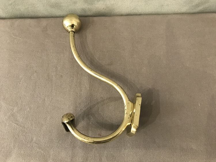 19th century Louis Philippe brass coat rack and coat hook