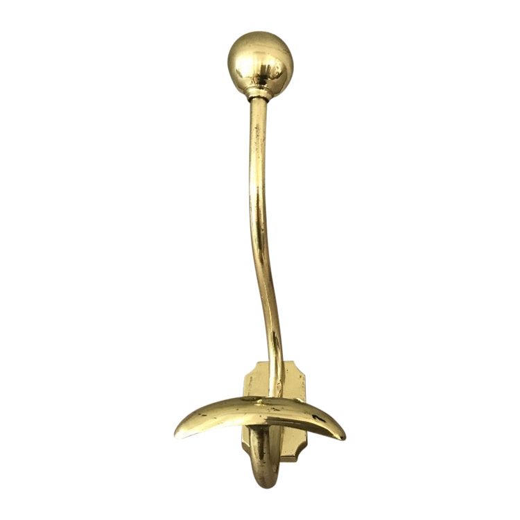 19th century Louis Philippe brass coat rack and coat hook