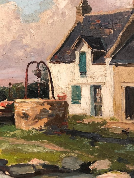 Bretagne Huile Sur Panneau Signée Henry (ou Henri) Vollet (1861 - 1945), Fin XIX / Début XXe Siècle : Scéne de vie bretonne.