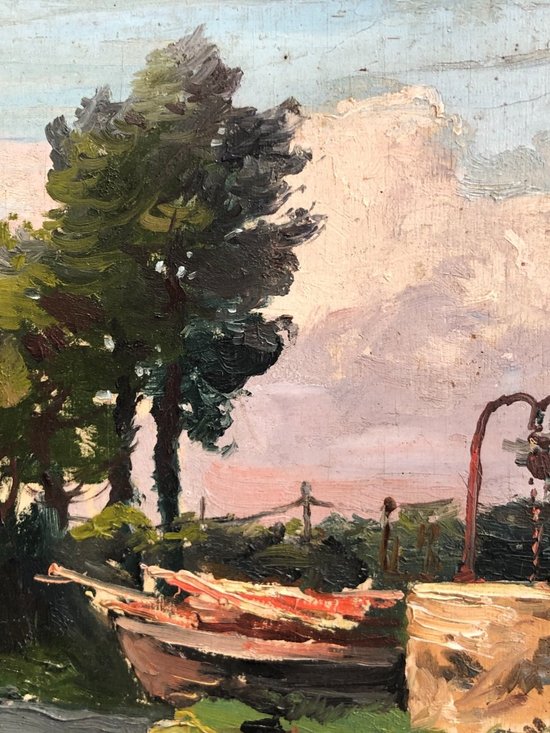 Bretagne Huile Sur Panneau Signée Henry (ou Henri) Vollet (1861 - 1945), Fin XIX / Début XXe Siècle : Scéne de vie bretonne.