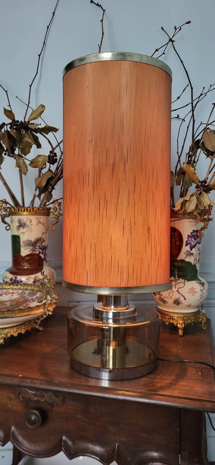 Lampe en verre fumé 1970's