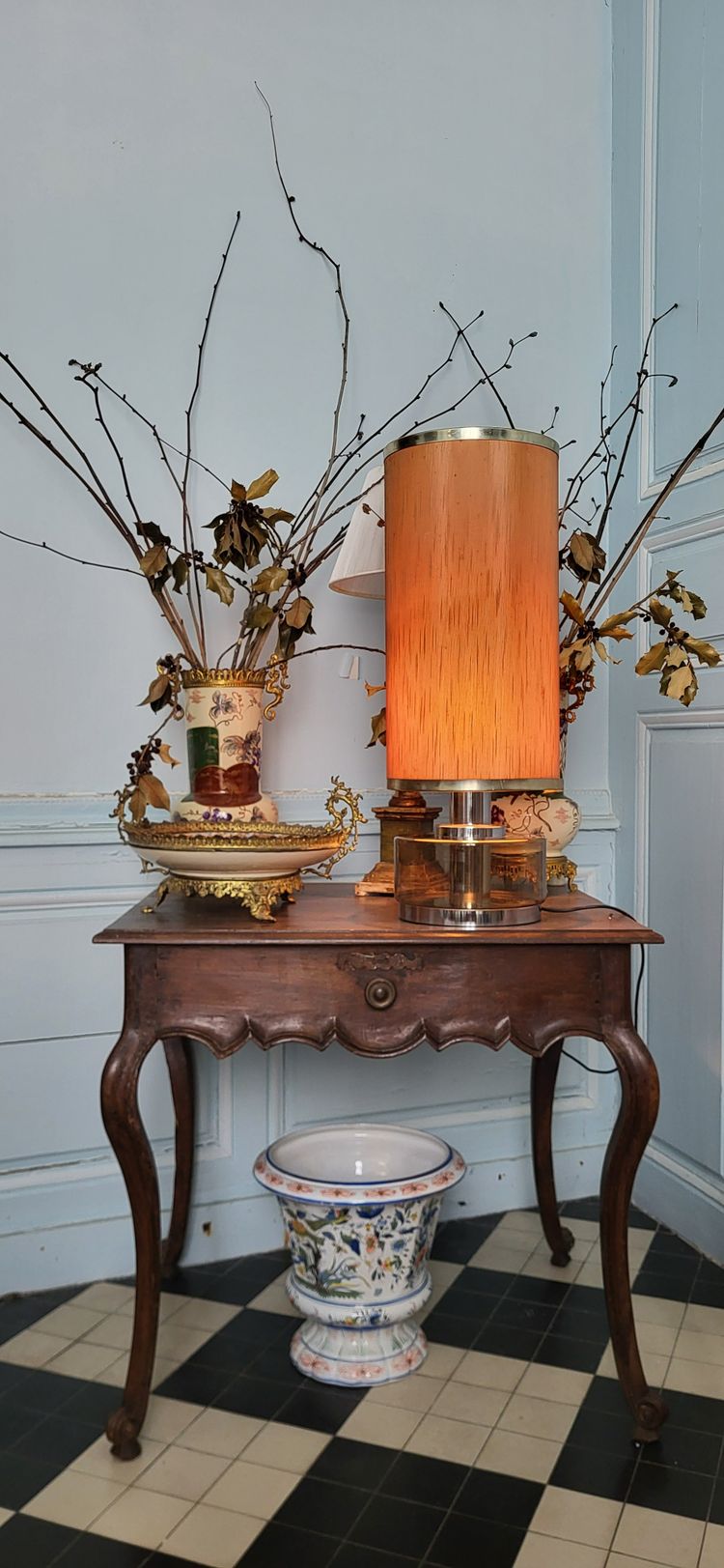 Lampe en verre fumé 1970's