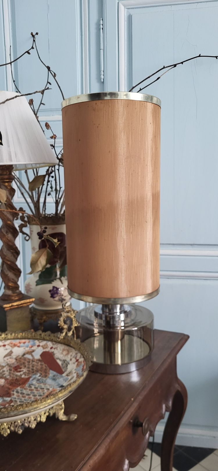 Lampe en verre fumé 1970's