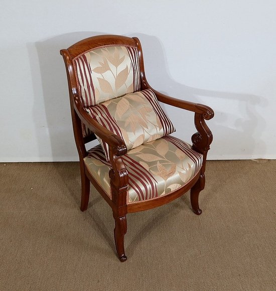  Paire de Fauteuils en Acajou de Cuba massif, époque Restauration – Début XIXe 