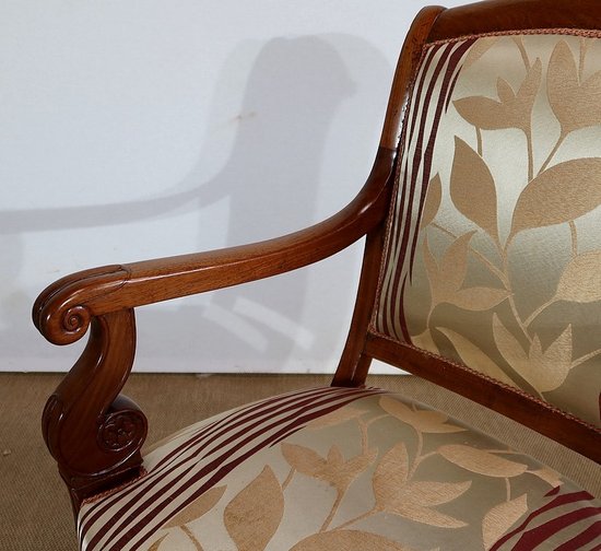 Paire de Fauteuils en Acajou de Cuba massif, époque Restauration – Début XIXe 