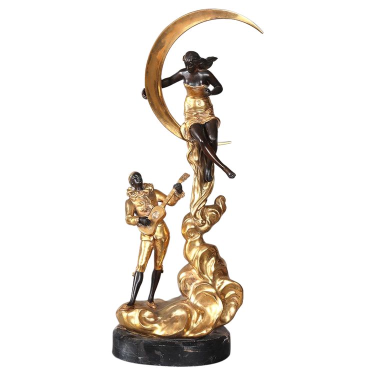 Bronzo inizio XX secolo, 73 cm, L. RAPHAEL, Pierrot