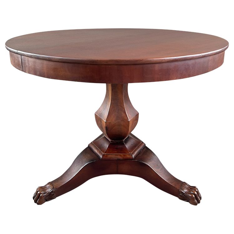  Table Ronde En Acajou , Epoque Restauration, XIXe Siècle