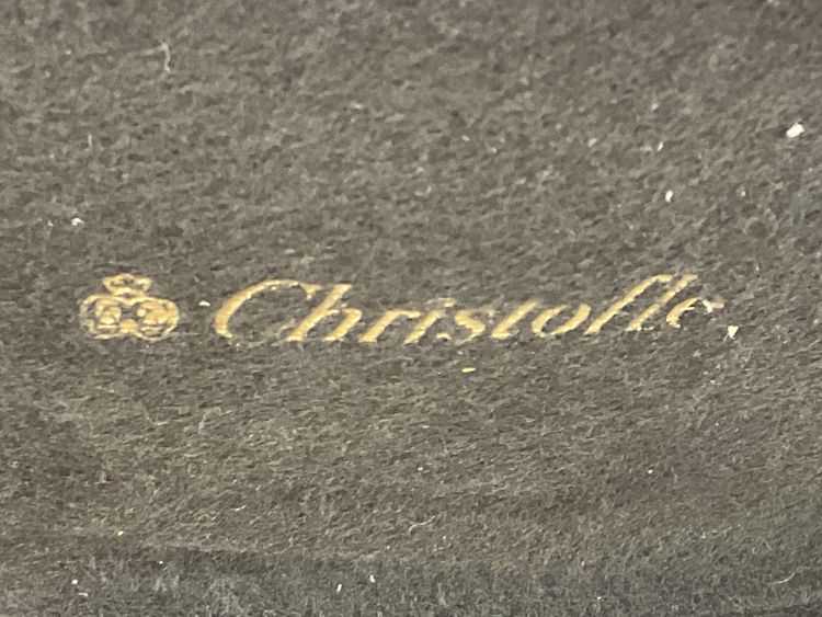 Twelve Christofle cross ribbon oyster forks