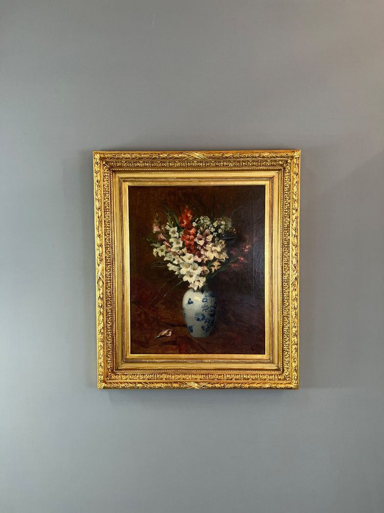 Ölgemälde Nature Morte Aux Fleurs , Aimé Perret (1846-1927)