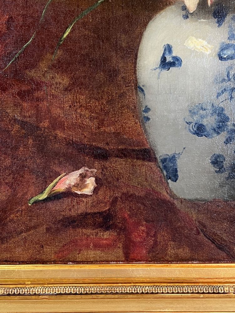 Ölgemälde Nature Morte Aux Fleurs , Aimé Perret (1846-1927)
