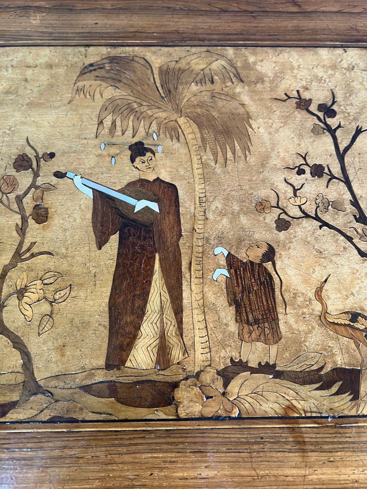 Coiffeuse / Table à Bijoux Marquetée , Epoque Napoléon III