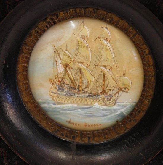 Marine Aquarellée Figurant Le Soleil-royal, XIXe Siècle