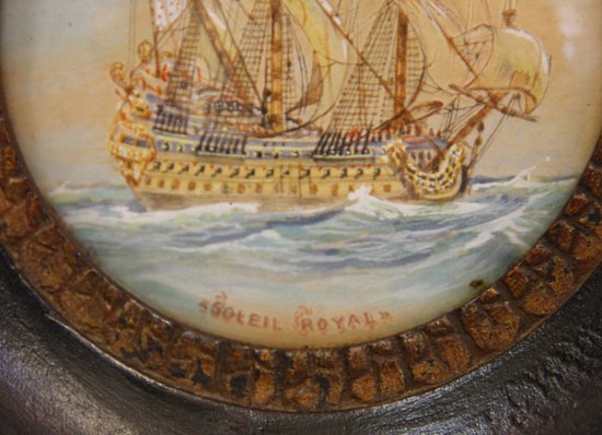 Marine Aquarellée Figurant Le Soleil-royal, XIXe Siècle