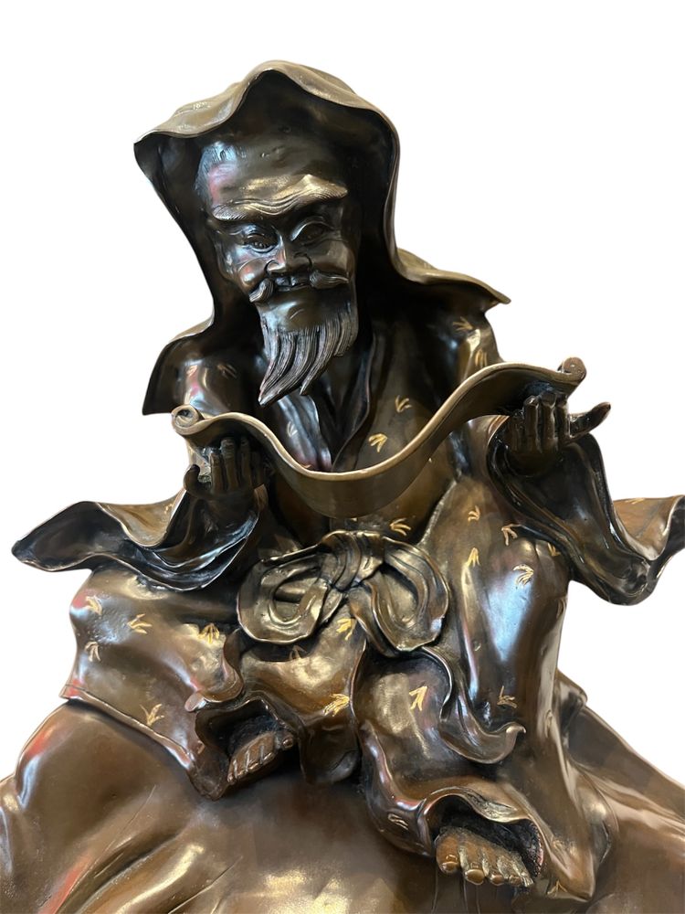 Importante scultura - Bronzo - Lao Tseu - Meiji - Giappone - XIX sec.