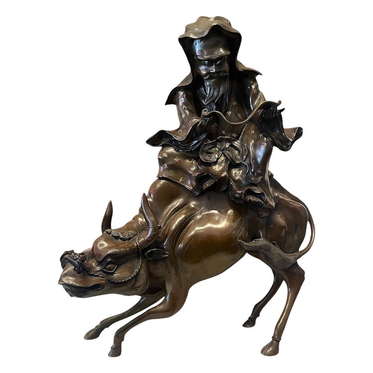 Importante scultura - Bronzo - Lao Tseu - Meiji - Giappone - XIX sec.