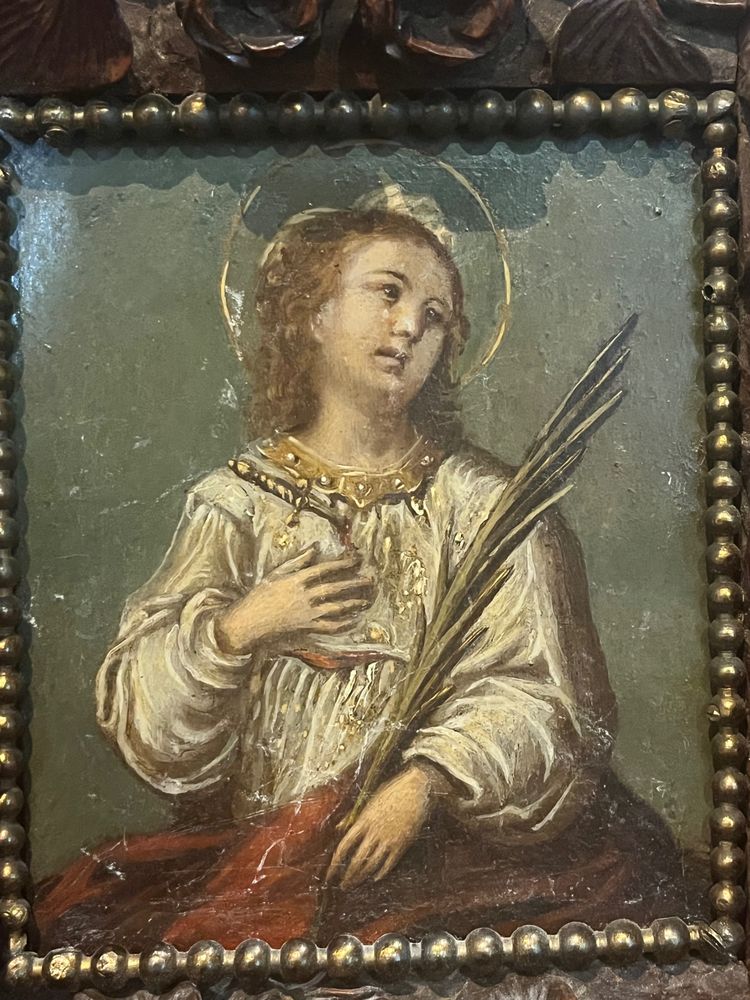 Gemälde - Öl Auf Kupfer - Die Heilige Katharina - 17.