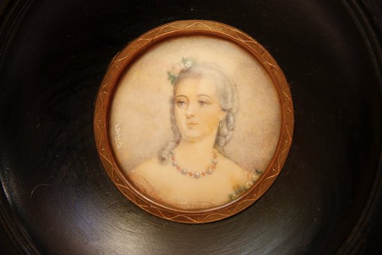 Portrait à L’aquarelle Signé L. Schultz, XIXe Siècle