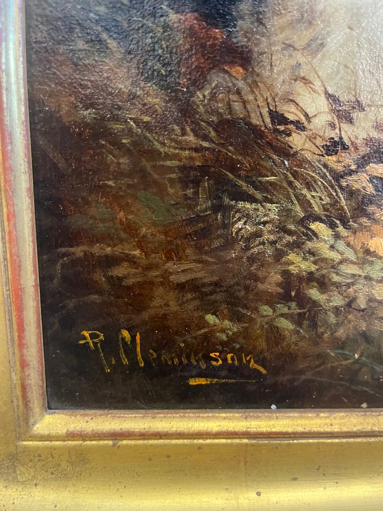 Tableau - Huile Sur Toile - épagneuls - R. Cleminson - Angleterre - XIX ème