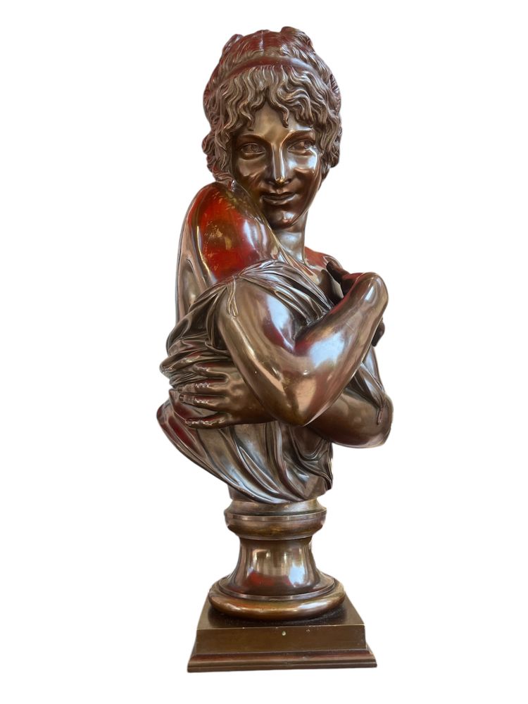 Scultura - Bronzo - La Rieuse - Houdon - Francia - XIX sec.