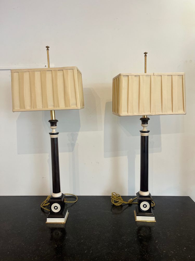 Paar Lampen - Holz - Pariser Haus - Frankreich - XX Jahrhundert