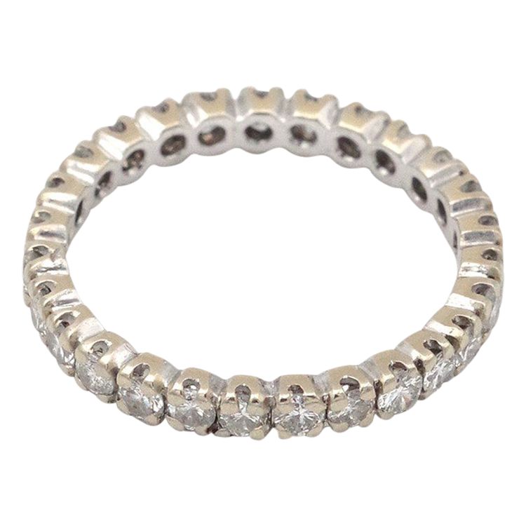 Anello nuziale americano con diamante in oro bianco 18 carati, 1,35 carati, taglio brillante, fede nuziale, matrimonio