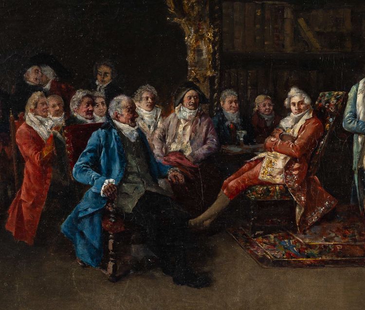 Cristobal Piza Ensenyat (1850-1936) Chez L'Antiquaire, Öl auf Leinwand