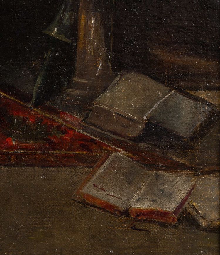 Cristobal Piza Ensenyat (1850-1936) Chez L'Antiquaire, Öl auf Leinwand