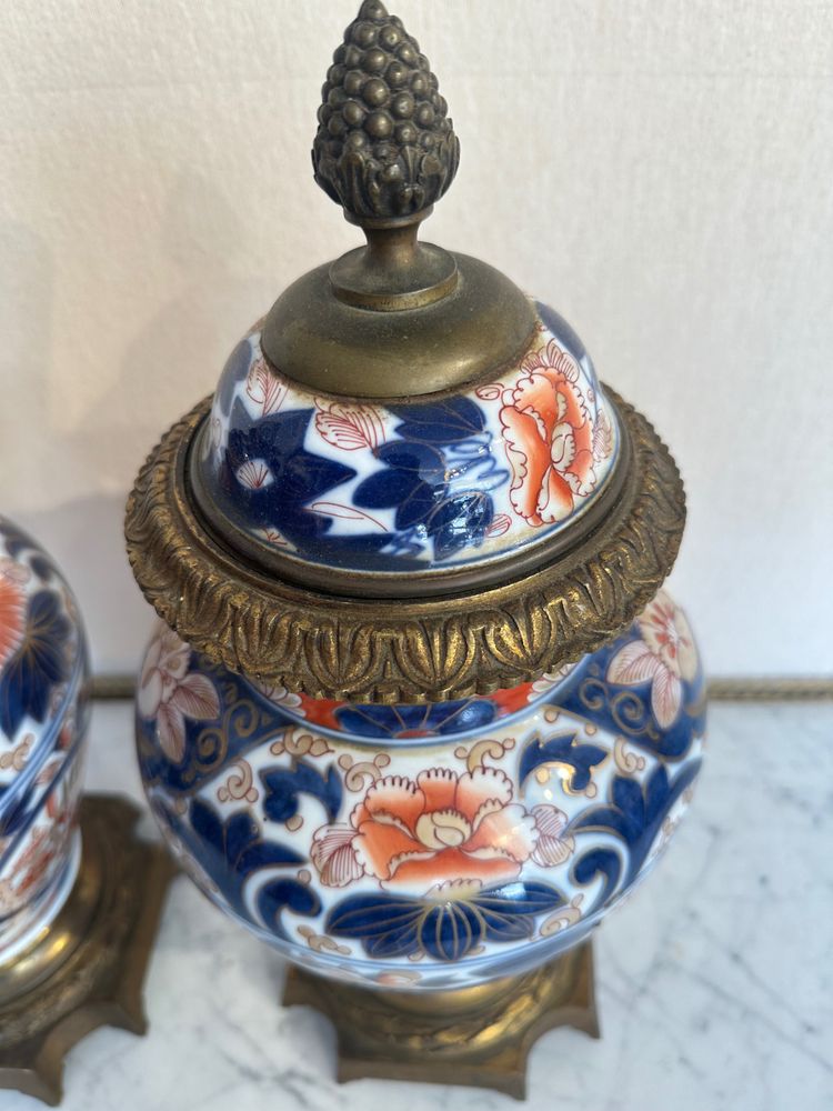 Pair Of Imari Porcelain Cassolettes 19th century period
