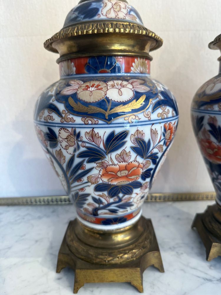 Pair Of Imari Porcelain Cassolettes 19th century period