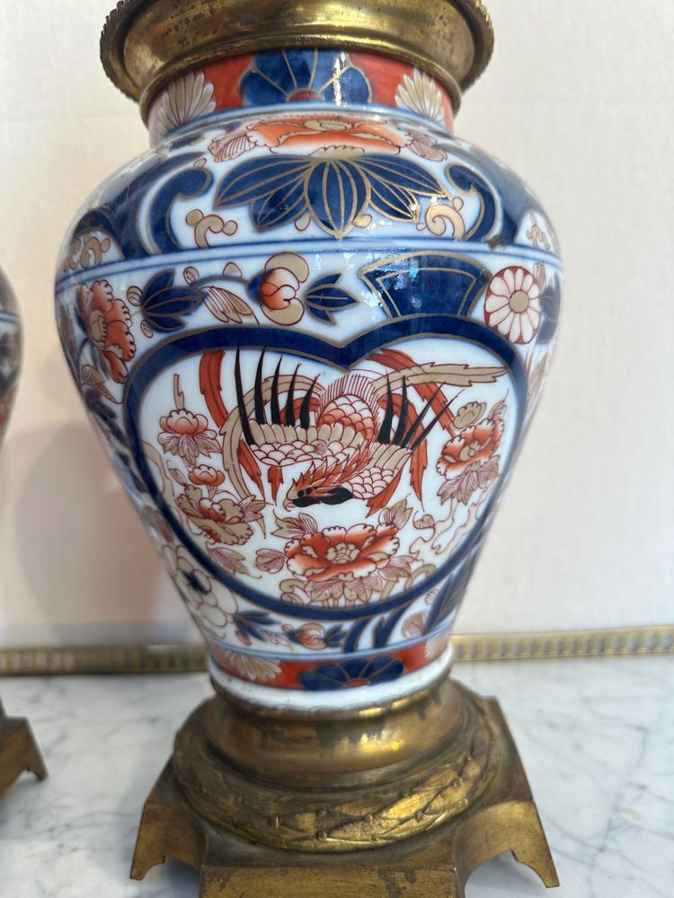 Pair Of Imari Porcelain Cassolettes 19th century period