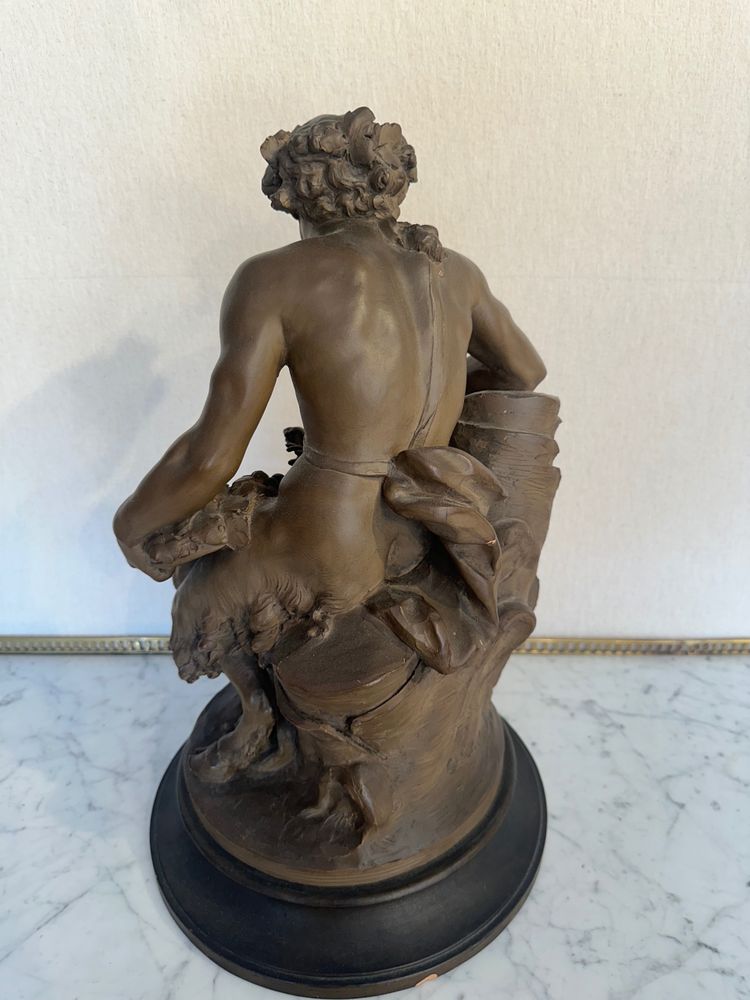 Terre Cuite By Clodion Representing A Faun Surrounded By Puttis