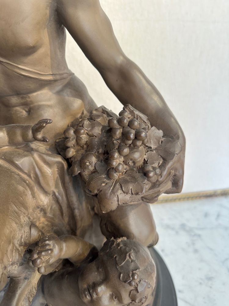Terre Cuite By Clodion Representing A Faun Surrounded By Puttis