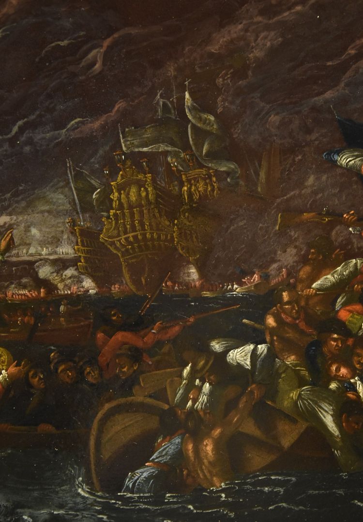 Scene Of A Night-time Naval Battle, Ilario Mercanti ‘lo Spolverini’ 