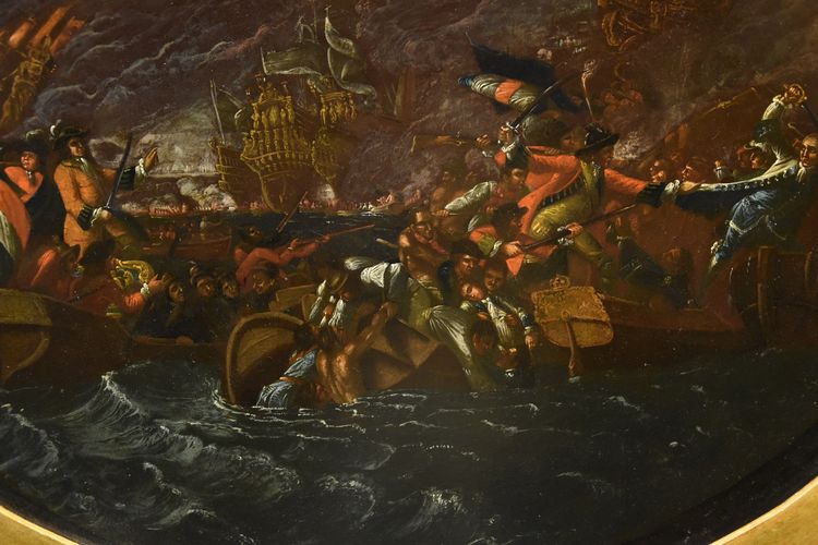 Scene Of A Night-time Naval Battle, Ilario Mercanti ‘lo Spolverini’ 