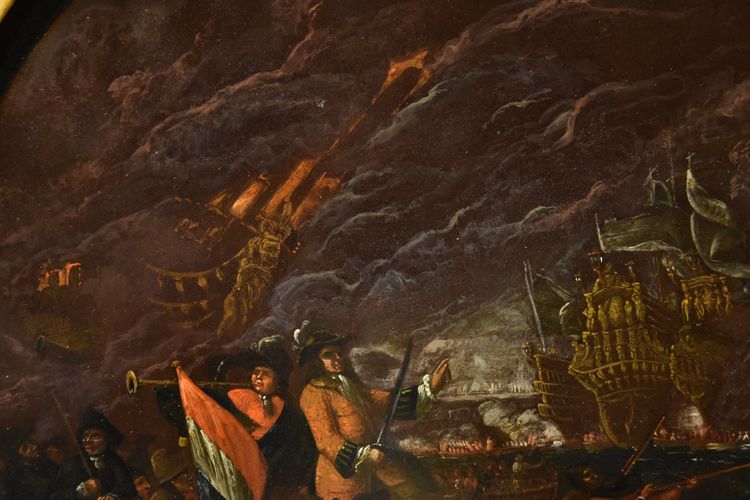 Scene Of A Night-time Naval Battle, Ilario Mercanti ‘lo Spolverini’ 