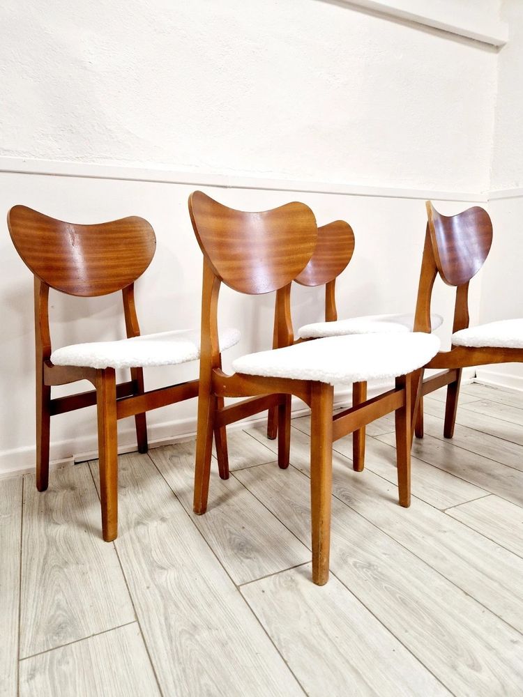 4 Mid Century Butterfly Back Dining Chairs
