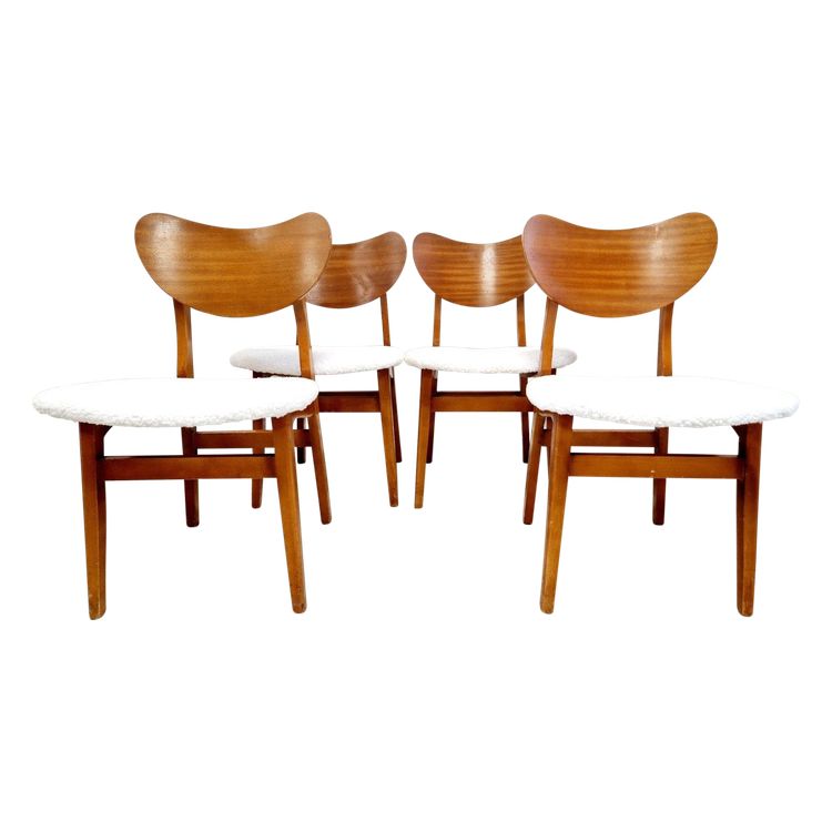 4 Mid Century Butterfly Back Dining Chairs