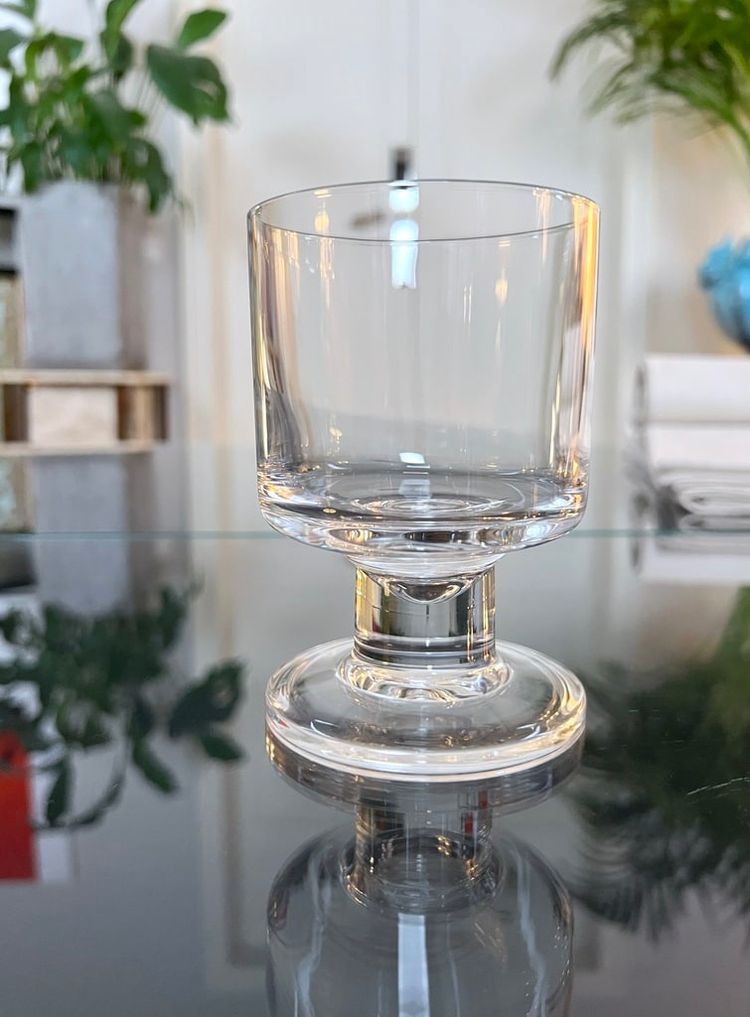 Set di 10 bicchieri da acqua con stelo in cristallo - Vintage anni '70 