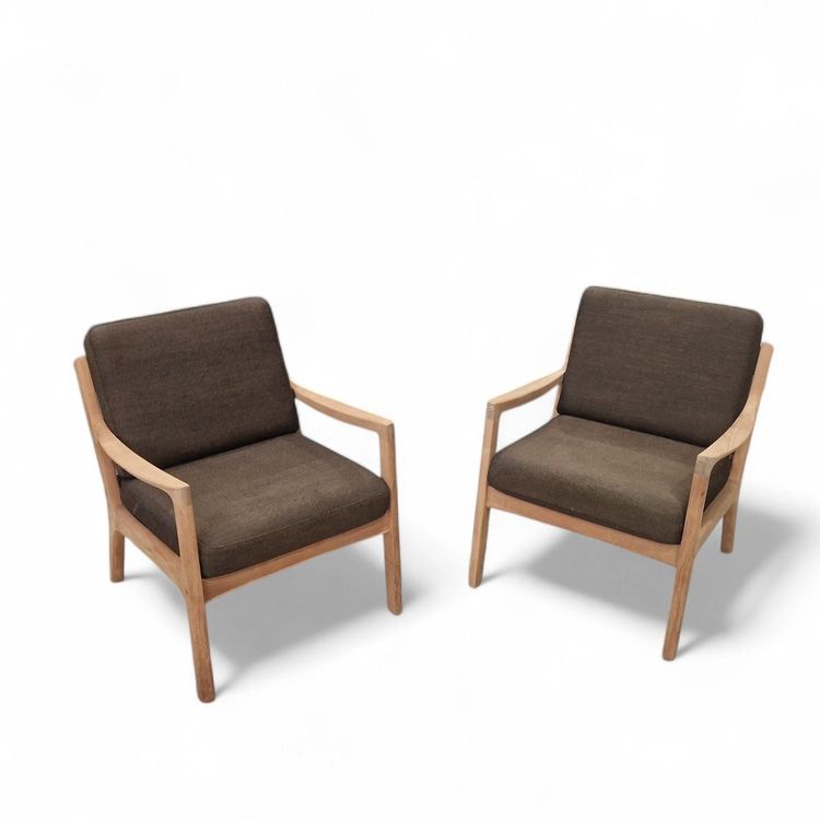 Pair of Senator armchairs in solid teak, Ole Wanscher