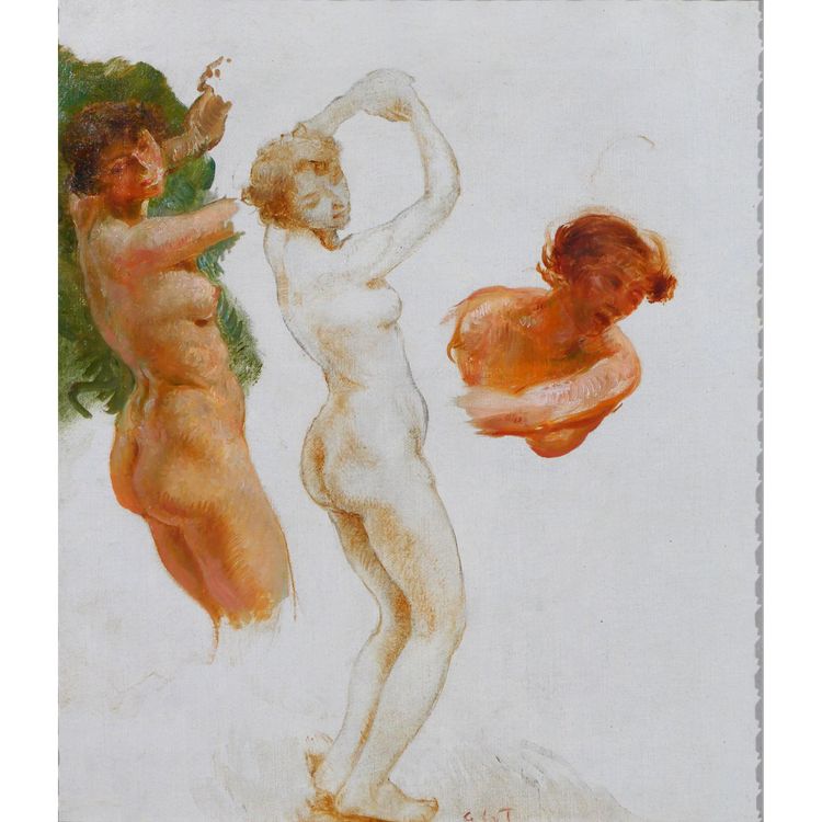 Gaston La Touche 1854-1913 Studien Von 3 Nackten Frauen, Gemälde, Um 1900
