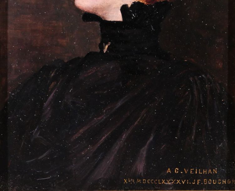 Joseph-Félix BOUCHOR 1853-1937 Porträt einer Frau mit Haube (Frau Veilhan), Gemälde, 1896