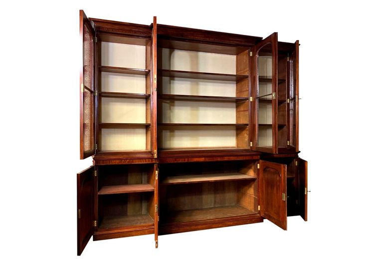 Mahogany stepped bookcase