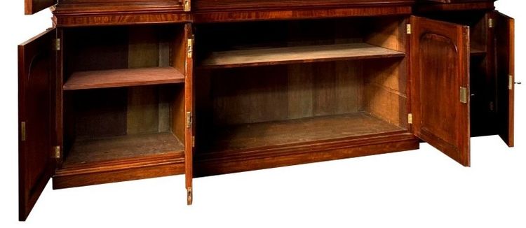 Mahogany stepped bookcase