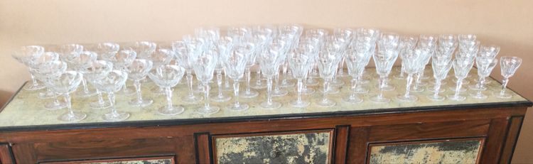 A service of cut crystal glasses comprising 70 pieces.