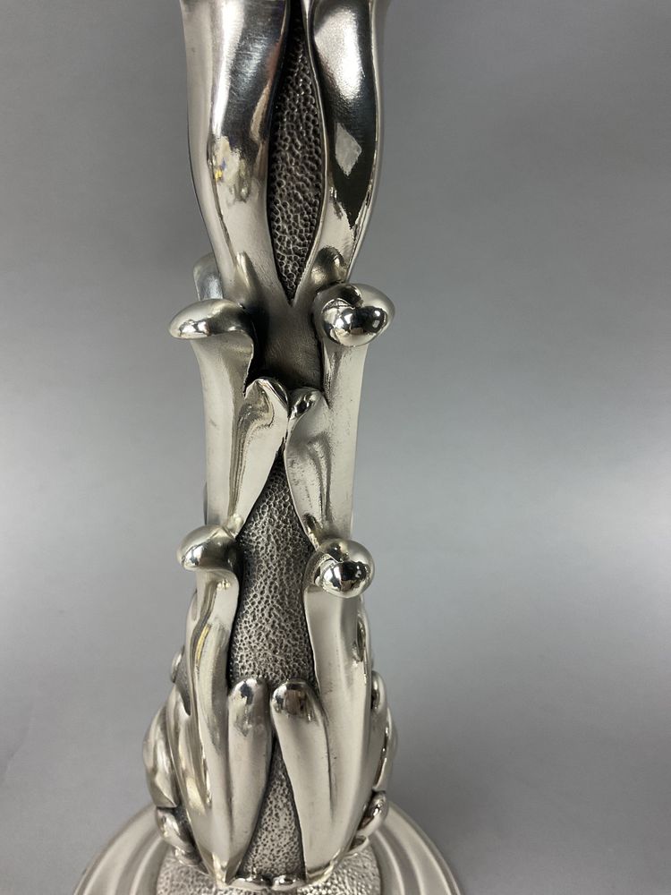 Pair of silver-plated candlesticks