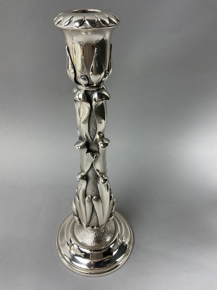 Pair of silver-plated candlesticks